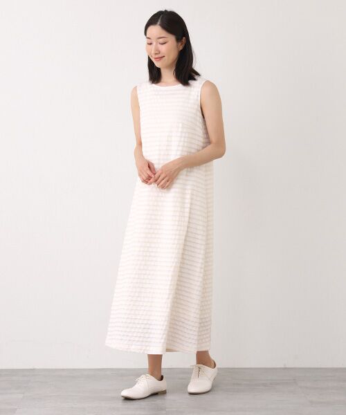 TABASA / タバサ ロング・マキシ丈ワンピース | シースルー 接結 ボーダー ノースリーブ ワンピース | 詳細2