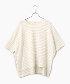 TABASA / タバサ チュニック | シースルー 接結 ボーダー ショートスリーブ チュニック