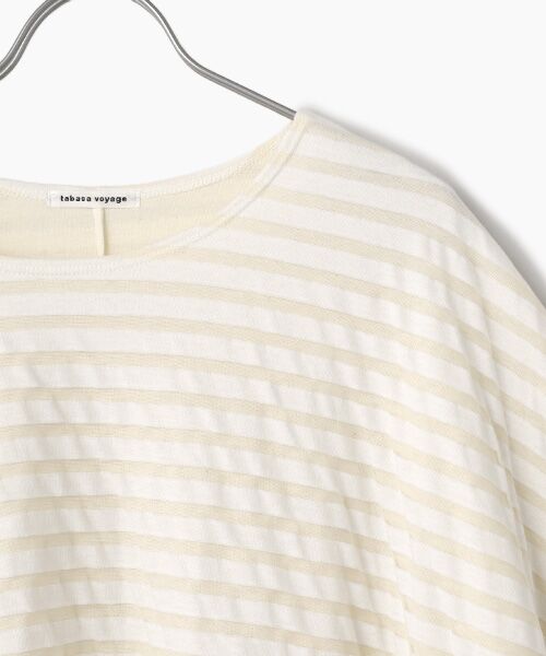 TABASA / タバサ チュニック | シースルー 接結 ボーダー ショートスリーブ チュニック | 詳細2