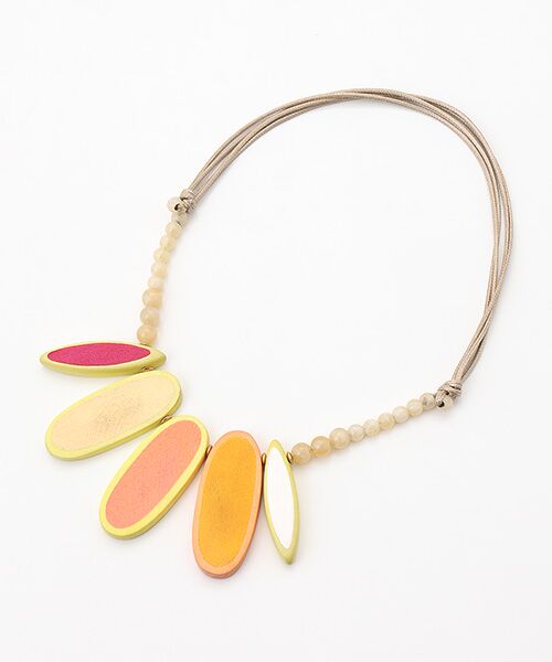 TABASA / タバサ ネックレス・ペンダント・チョーカー | ☆カラフル ウッドパーツ ネックレス（イエロー系）