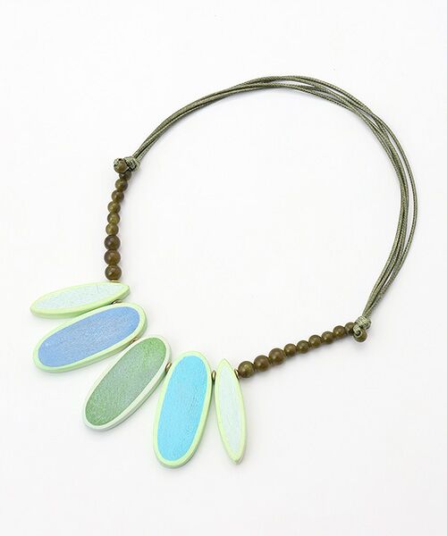 TABASA / タバサ ネックレス・ペンダント・チョーカー | ☆カラフル ウッドパーツ ネックレス（グリーン系）