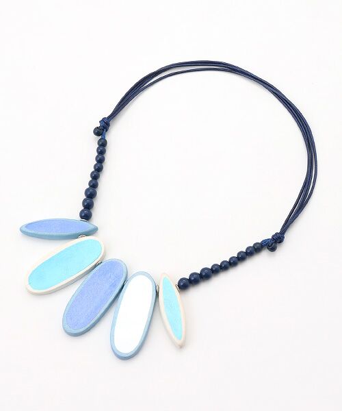 TABASA / タバサ ネックレス・ペンダント・チョーカー | ☆カラフル ウッドパーツ ネックレス（ブルー系）