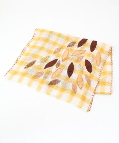 TABASA / タバサ マフラー・ショール・スヌード・ストール | ☆リーフ アップリケ ＆ 刺繍 ギンガム ストール