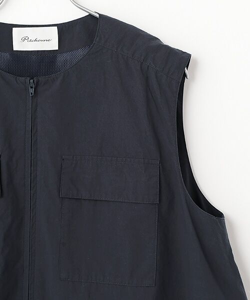 TABASA / タバサ ベスト | タイプライター クロス ジップ ベスト | 詳細2