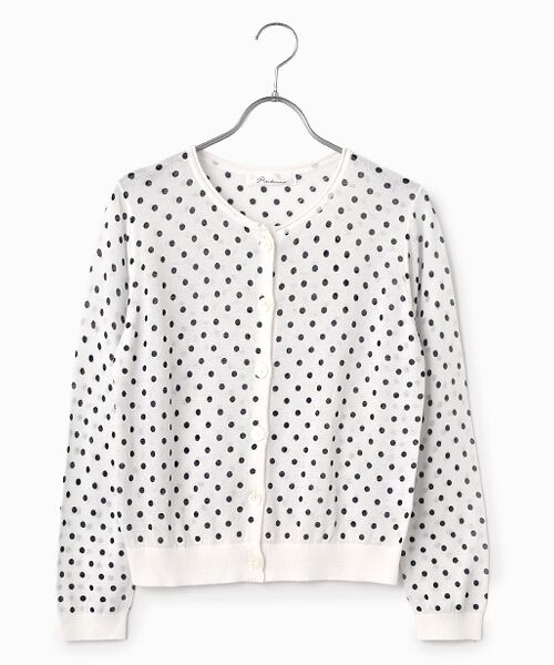 TABASA / タバサ カーディガン・ボレロ | ドット プリント ニット カーディガン（シロ×コン）