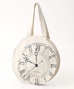 TABASA / タバサ ショルダーバッグ | クロックプリント 帆布 ショルダーバッグ+