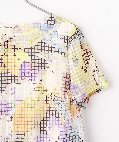 TABASA / タバサ ロング・マキシ丈ワンピース | オーガンジー × ミックスフラワープリント ワンピース | 詳細2