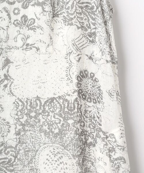 TABASA / タバサ ロング・マキシ丈ワンピース | フレンチリネン × かすりアート プリント ノースリーブ ワンピース | 詳細3