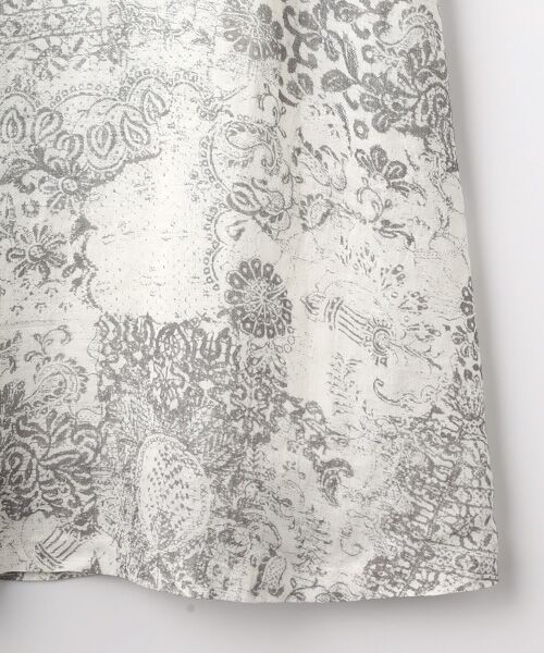 TABASA / タバサ ロング・マキシ丈ワンピース | フレンチリネン × かすりアート プリント ノースリーブ ワンピース | 詳細4