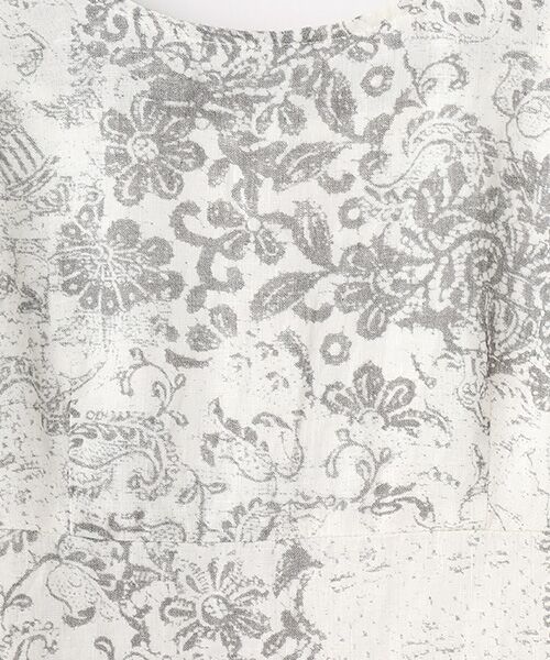 TABASA / タバサ ロング・マキシ丈ワンピース | フレンチリネン × かすりアート プリント ノースリーブ ワンピース | 詳細7