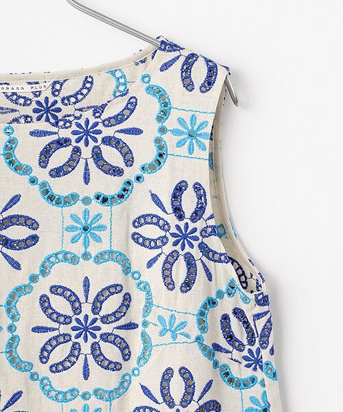 TABASA / タバサ ロング・マキシ丈ワンピース | カットワーク刺繍 ノースリーブ ワンピース | 詳細2