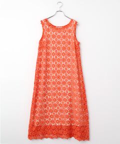 TABASA / タバサ ロング・マキシ丈ワンピース | バイカラー フラワー刺繍 ノースリーブ ワンピース