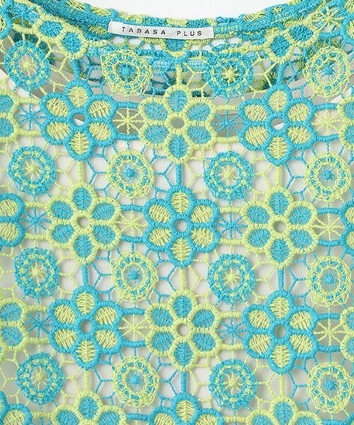 TABASA / タバサ ロング・マキシ丈ワンピース | バイカラー フラワー刺繍 ノースリーブ ワンピース | 詳細7