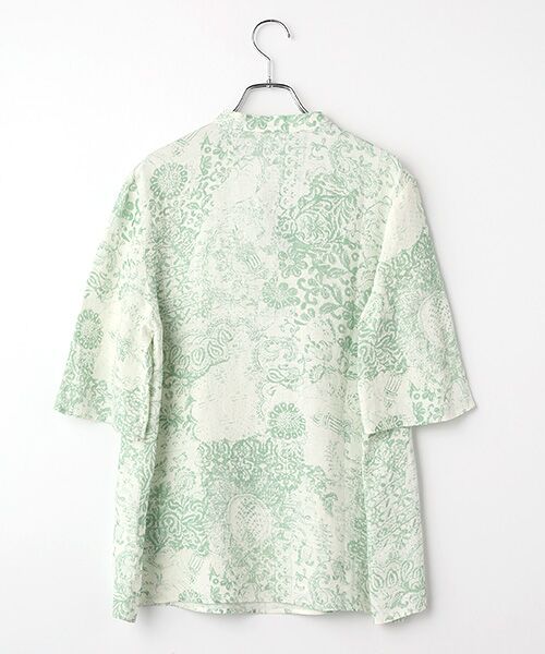 TABASA / タバサ チュニック | フレンチリネン × かすりアート プリント チュニック | 詳細1