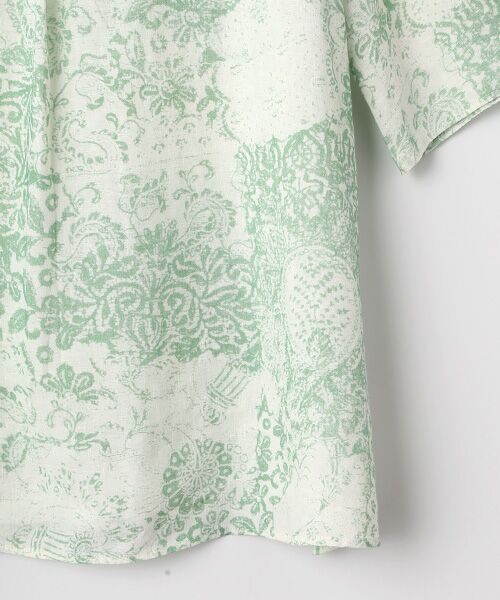 TABASA / タバサ チュニック | フレンチリネン × かすりアート プリント チュニック | 詳細3