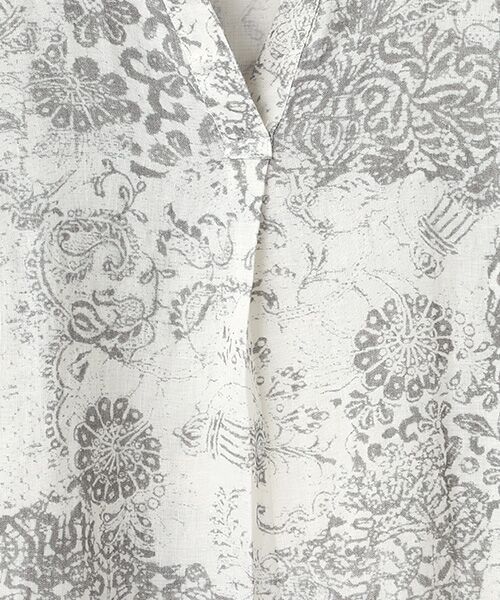 TABASA / タバサ チュニック | フレンチリネン × かすりアート プリント チュニック | 詳細5