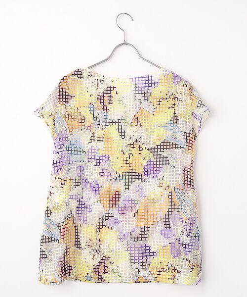 TABASA / タバサ シャツ・ブラウス | オーガンジー × ミックスフラワープリント フレンチスリーブ ブラウス | 詳細2