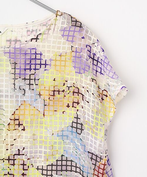 TABASA / タバサ シャツ・ブラウス | オーガンジー × ミックスフラワープリント フレンチスリーブ ブラウス | 詳細3