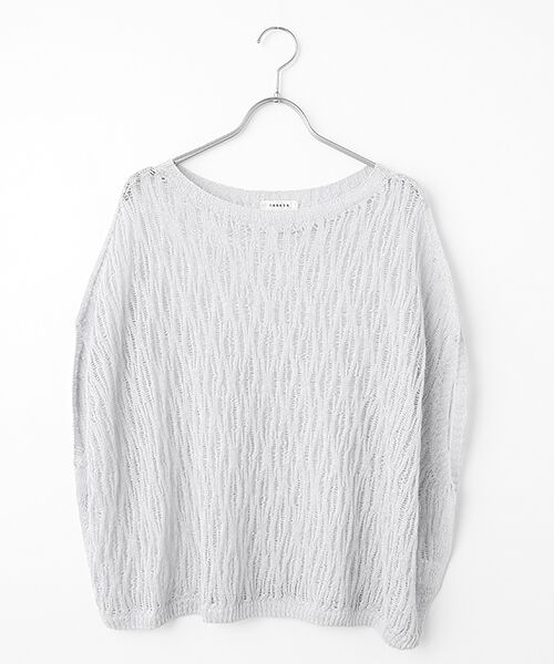 TABASA / タバサ ニット・セーター | リネンシャワー レース編み スリーブレス プルオーバー（グレー）