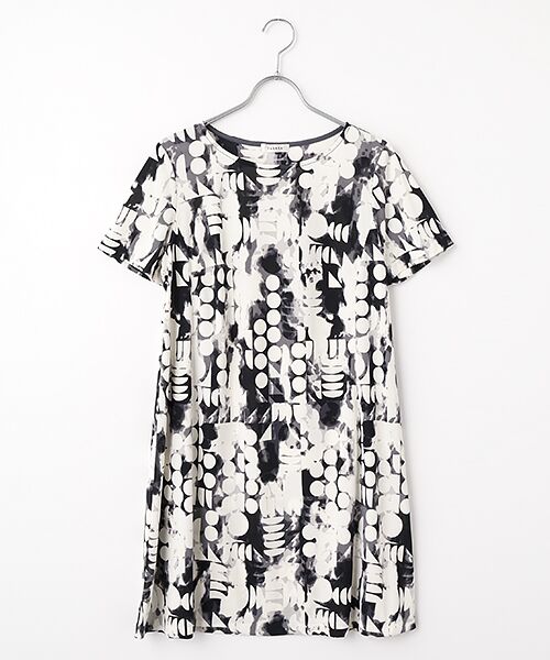 TABASA / タバサ チュニック | スムース ｘ ドットプリント チュニック（クロ系）