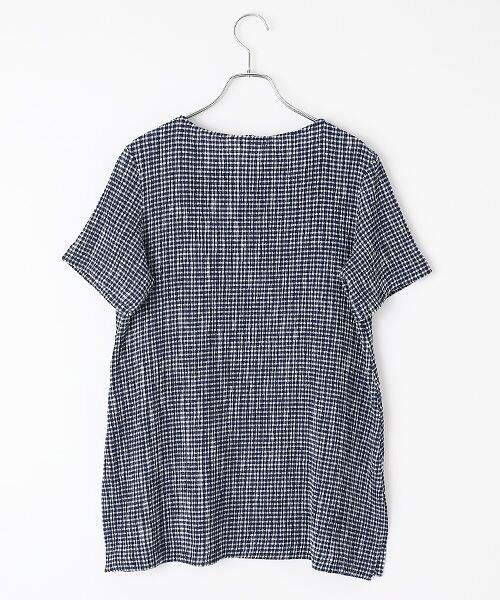 TABASA / タバサ チュニック | シャーリング ボーダー ショートスリーブ チュニック | 詳細1