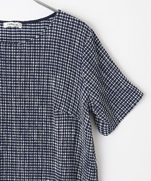 TABASA / タバサ チュニック | シャーリング ボーダー ショートスリーブ チュニック | 詳細2