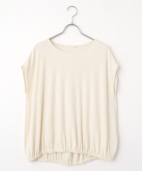 TABASA / タバサ カットソー | 強撚 ポンチ フレンチスリーブ プルオーバー（ベージュ）