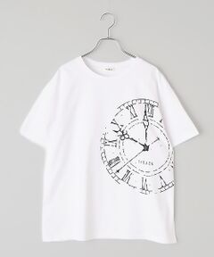 TABASA / タバサ Tシャツ | 40/２天竺 クロックプリント Tシャツ