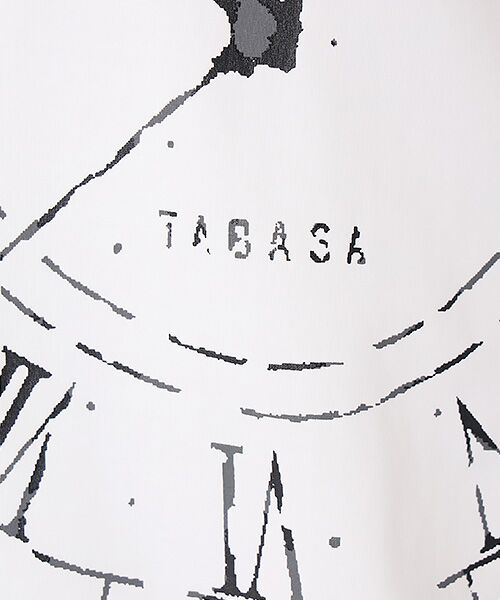 TABASA / タバサ Tシャツ | 40/２天竺 クロックプリント Tシャツ | 詳細1