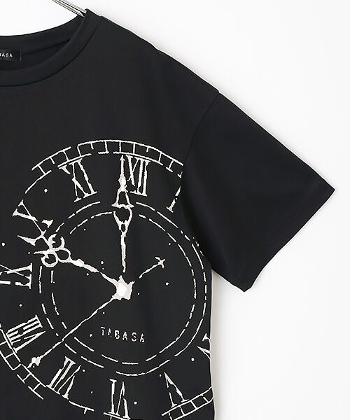 TABASA / タバサ Tシャツ | 40/２天竺 クロックプリント Tシャツ | 詳細3