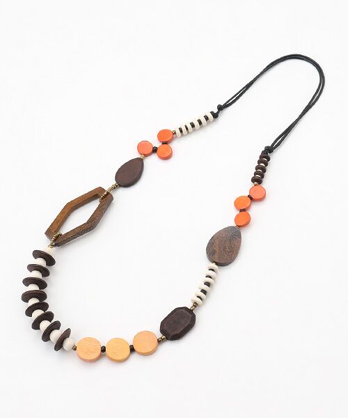 TABASA / タバサ ネックレス・ペンダント・チョーカー | ☆ウッドビース ネックレス（オレンジ）