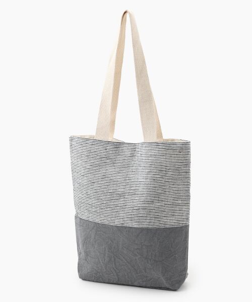 TABASA / タバサ トートバッグ | ☆ボーダー トート ショルダーバッグ（グレー）