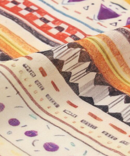 TABASA / タバサ マフラー・ショール・スヌード・ストール | ☆カラフル エスニック ボーダー ストール | 詳細4