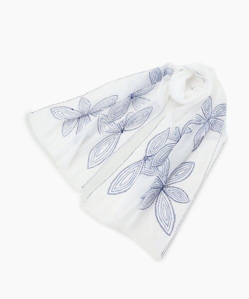 TABASA / タバサ マフラー・ショール・スヌード・ストール | ☆ビッグ フラワー 刺繍 ストール | 詳細1