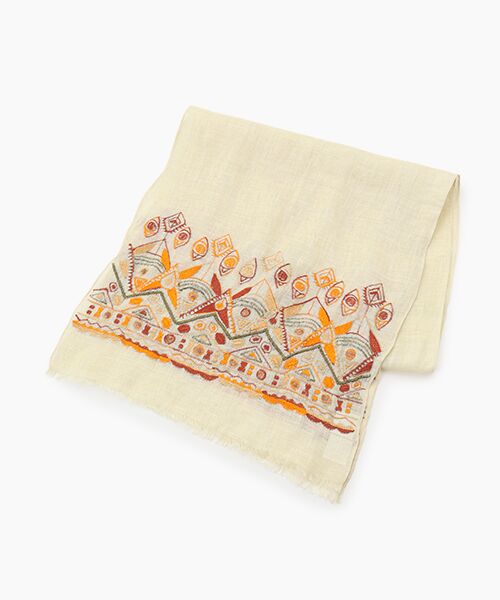 TABASA / タバサ マフラー・ショール・スヌード・ストール | ☆エスニック 刺繍 ストール（イエロー）