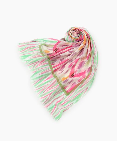 TABASA / タバサ マフラー・ショール・スヌード・ストール | ☆かすり風 にじみ プリント ストール | 詳細1