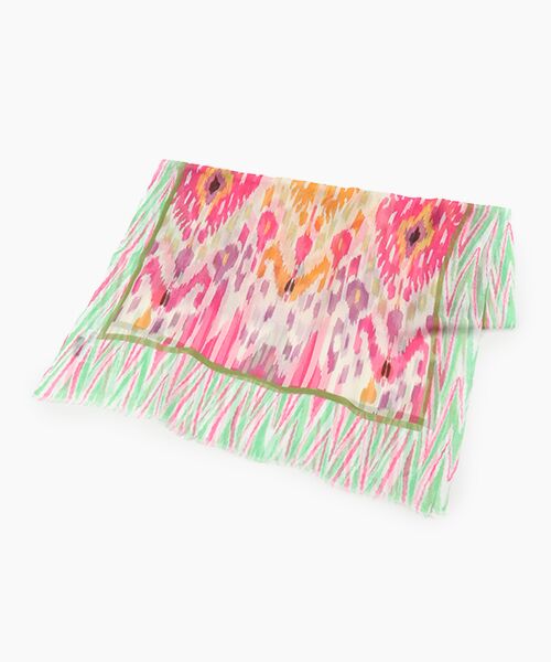 TABASA / タバサ マフラー・ショール・スヌード・ストール | ☆かすり風 にじみ プリント ストール（ピンク）