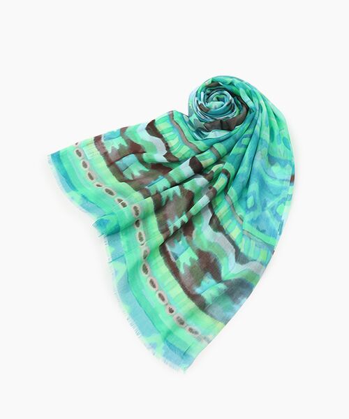 TABASA / タバサ マフラー・ショール・スヌード・ストール | ☆エスニック にじみ プリント ストール | 詳細1