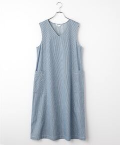 TABASA / タバサ ロング・マキシ丈ワンピース | ライトオンス ヒッコリー Vネック ジャンパースカート