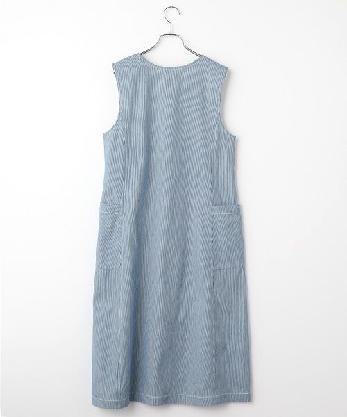 TABASA / タバサ ロング・マキシ丈ワンピース | ライトオンス ヒッコリー Vネック ジャンパースカート | 詳細1