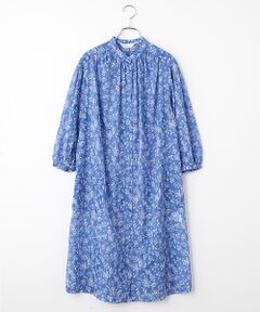 TABASA / タバサ ロング・マキシ丈ワンピース | ボイル ｘ チンツプリント バンドカラー ワンピース