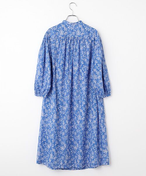 TABASA / タバサ ロング・マキシ丈ワンピース | ボイル ｘ チンツプリント バンドカラー ワンピース | 詳細1