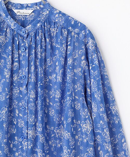 TABASA / タバサ ロング・マキシ丈ワンピース | ボイル ｘ チンツプリント バンドカラー ワンピース | 詳細2