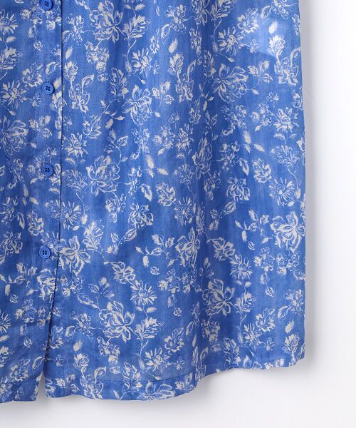 TABASA / タバサ ロング・マキシ丈ワンピース | ボイル ｘ チンツプリント バンドカラー ワンピース | 詳細4