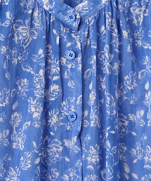 TABASA / タバサ ロング・マキシ丈ワンピース | ボイル ｘ チンツプリント バンドカラー ワンピース | 詳細5