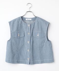 TABASA / タバサ ベスト | ライトオンス ヒッコリー ノースリーブ ブルゾン