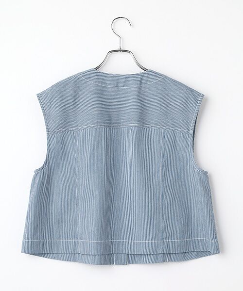 TABASA / タバサ ベスト | ライトオンス ヒッコリー ノースリーブ ブルゾン | 詳細1