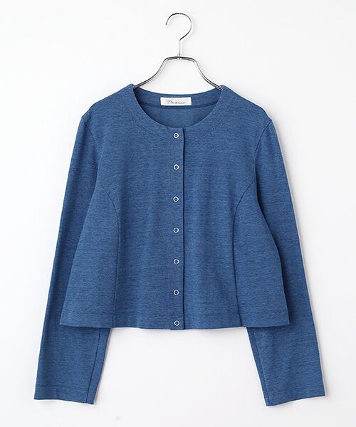 TABASA / タバサ カーディガン・ボレロ | ヴィンテージ 天竺 スナップボタン カーディガン（ブルー）