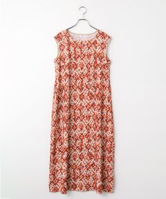 TABASA / タバサ ロング・マキシ丈ワンピース | 楊柳 ダイヤフラワー プリント ノースリーブ ワンピース