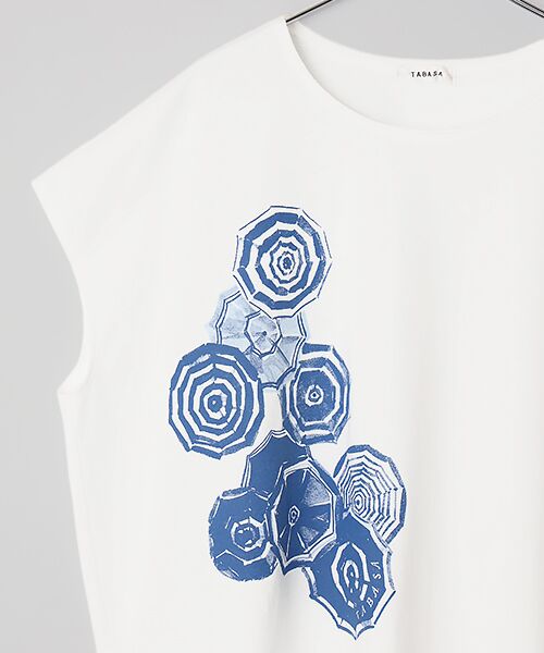 TABASA / タバサ Tシャツ | パラソル プリント フレンチスリーブ Tシャツ | 詳細2